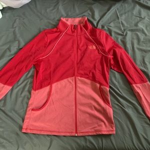 Pink North face full zip jacket.